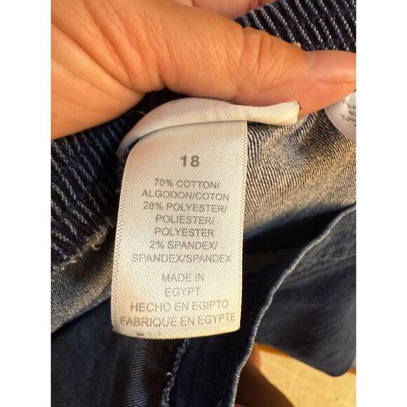 Alfred Dunner Blue Jeans Crop Pants Women's 18 Pull On Elastic Waistband - Picture 3 of 5